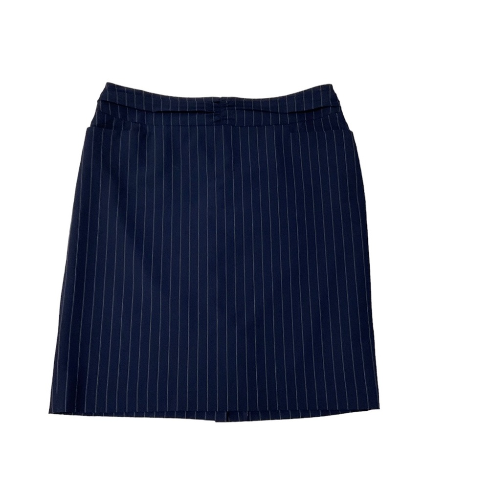 Navy Pinstripe Pencil Skirt, Size 14